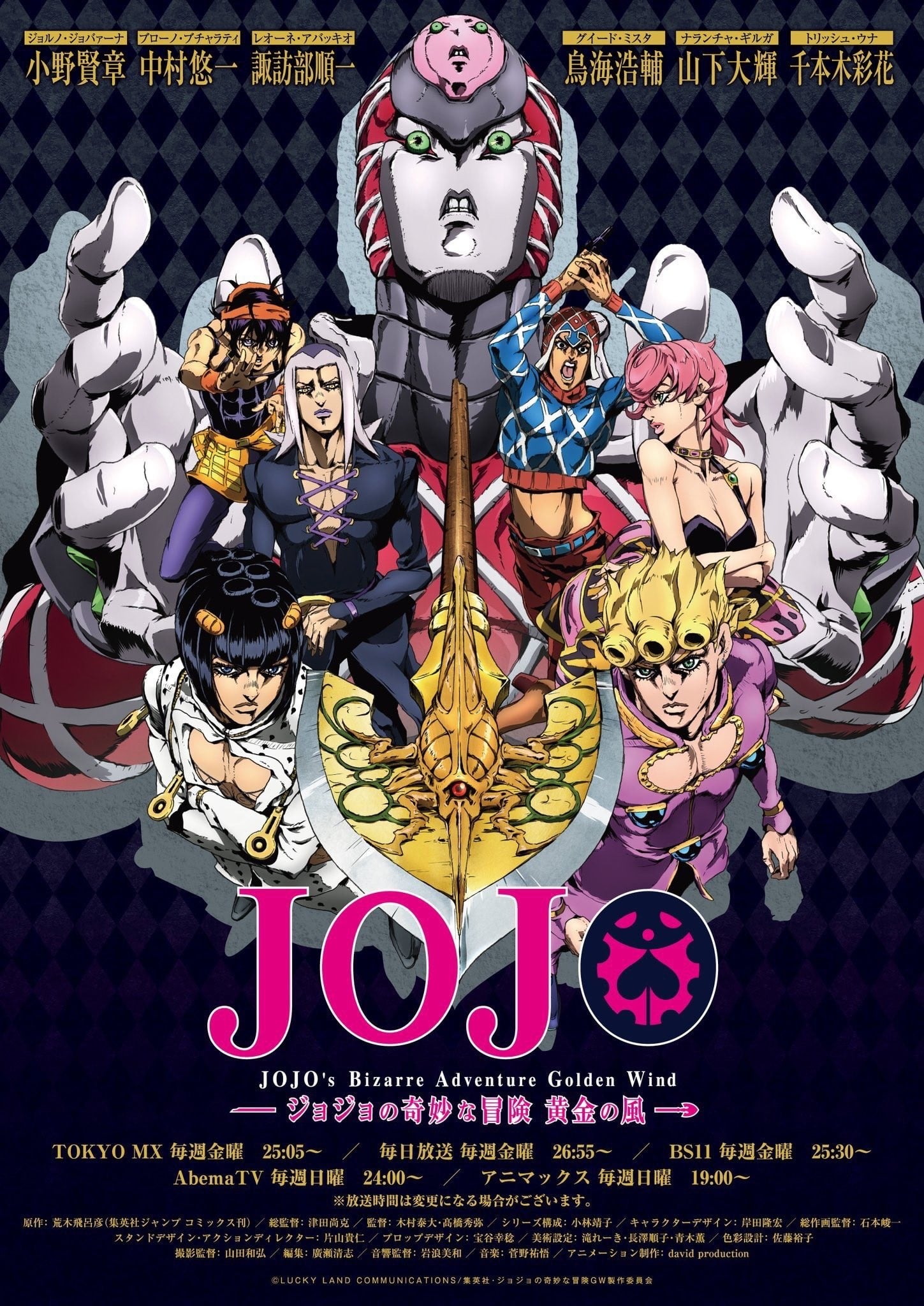JOJO的奇妙冒险 黄金之风 2018 动漫海报